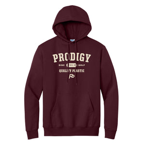 Prodigy Unisex College Crest Fleece Hoodie - Maroon