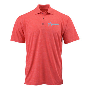Prodigy Men's Striated Heather Polo - Wordmark Logo - Melon Heather