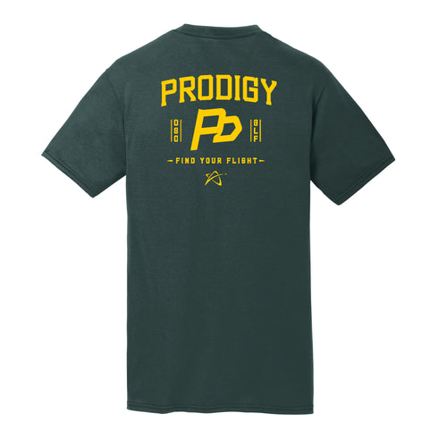 Prodigy Soft Feel Performance Men's T-Shirt - Flight Flag Crest - Dark Green