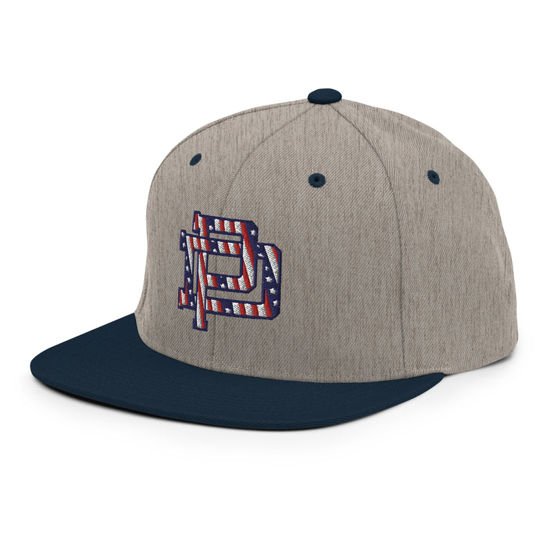 Prodigy Flag Foil PD Monogram Snapback - Heather Gray / Navy Blue