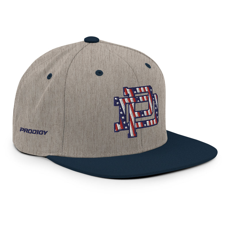 Prodigy Flag Foil PD Monogram Snapback - Heather Gray / Navy Blue