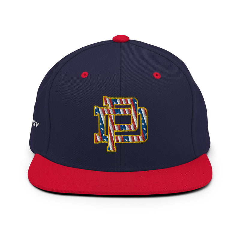 Prodigy Flag Foil PD Monogram Snapback - Navy Blue / Red