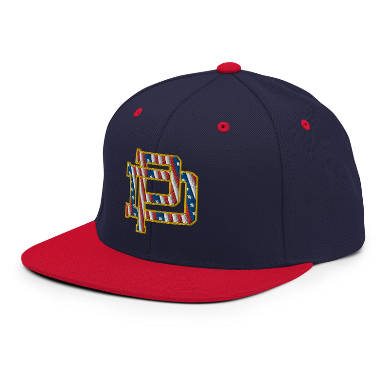 Prodigy Flag Foil PD Monogram Snapback - Navy Blue / Red