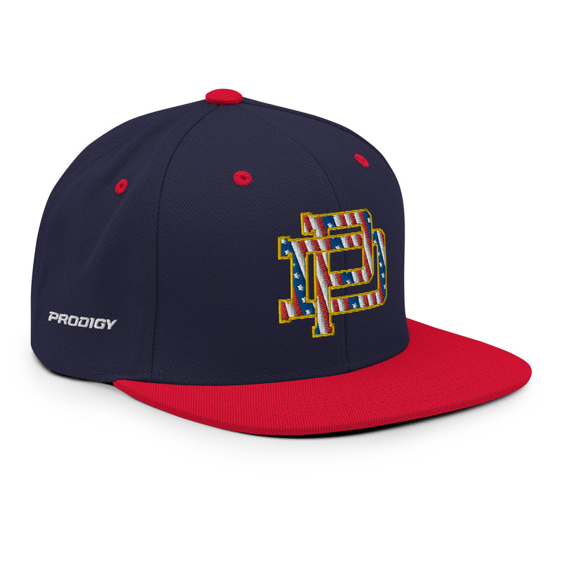 Prodigy Flag Foil PD Monogram Snapback - Navy Blue / Red